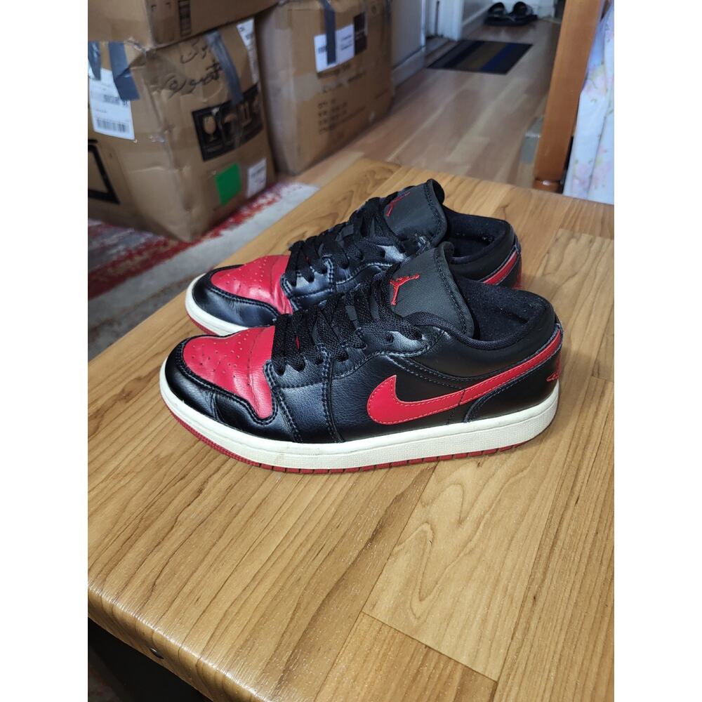 Nike Air Jordan 1 Low Bred Sail Black Red DC0774-061 Women's Size 6